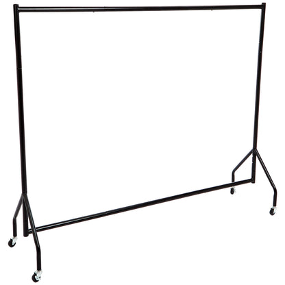Amazon Basics Kleiderständer GAR-6FT, 1,82 x 1,52 m, Schwarz – Stahlrahmen mit vier Lenkrollen