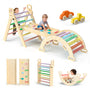 BlueWood 7-in-1 Montessori Kletterdreieck Kletterset - Kleinkinder. Robustes Holz Kletterset. Fördert Motorik und Gleichgewicht durch Klettern.