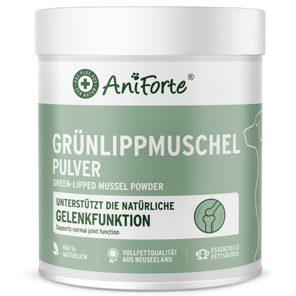 AniForte Grünlippmuschelpulver Hund 500g – Vollfettqualität, gefriergetrocknetes Pulver