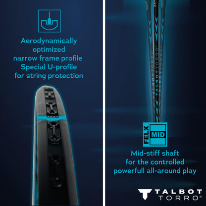 Talbot Torro Badminton Set Professional mit 2 Carbon-Schlägern