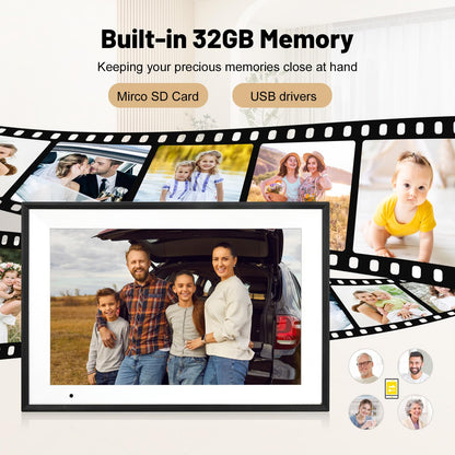 Humblestead Digitaler Bilderrahmen 10,1 Zoll WiFi Touchscreen Schwarz