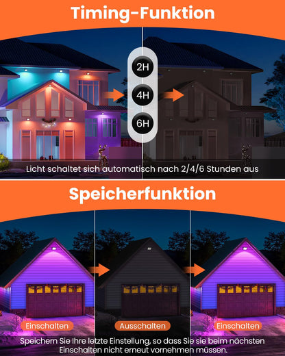 MEIKEE RGB LED Strahler 25W mit Fernbedienung, IP66, 2er-Set