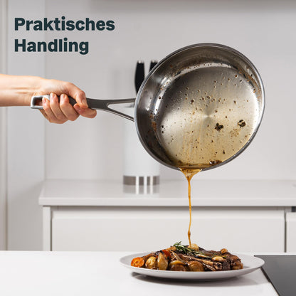 SILBERTHAL Edelstahl Bratpfanne Induktion – 24cm unbeschichtet