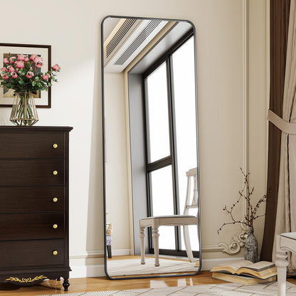 Koonmi Standspiegel Ganzkörper – Abgerundet 53x163 cm Schwarz