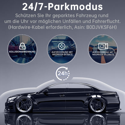 Premium Dashcam Vorne+Hinten Autokamera - 2.5K/1080p WiFi 32GB