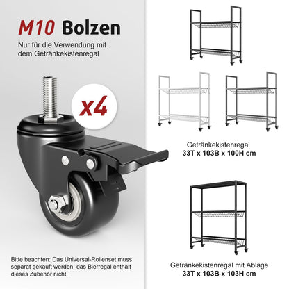 Rainsworth Getränkekistenregal mit Ablage - für 6 Kisten Schwarz
