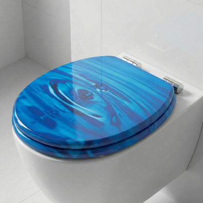 SINOBATH WC-Sitz mit Absenkautomatik, MDF, antibakteriell, Navy Blau