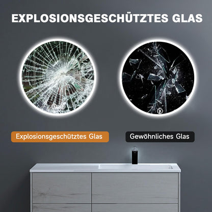 YOLEO Runder Badspiegel mit Beleuchtung – 60cm Dimmbar