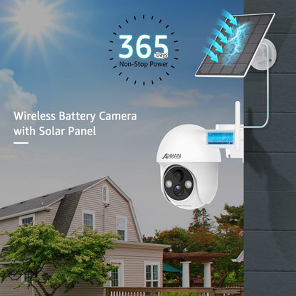 ANRAN Q01 2K WLAN Dome Kamera Aussen Akku Solar - Weiss