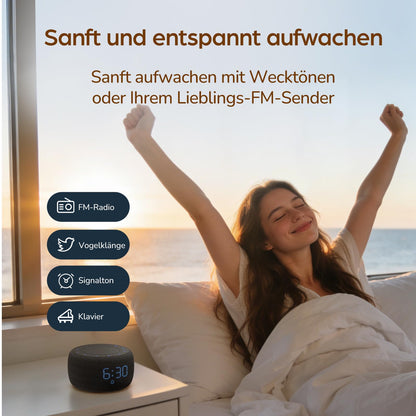 DOUMOSH Radiowecker DEBK11B mit Bluetooth-Lautsprecher und Nachtlicht