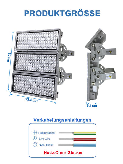 POWFUL LED Flutlicht 300W Aussenstrahler - 6500K, IP67