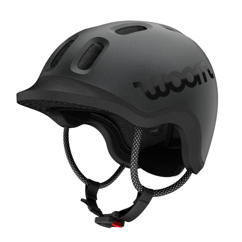 woom Ready Kinder-Fahrradhelm mit Visier, Charcoal Metallic, Grösse S
