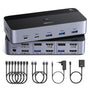 UGREEN AK703 HDMI KVM Switch für 2 PC und 2 Monitore, 8K60Hz mit Desktop-Controller und USB-3.0-Ports