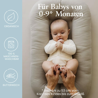 Snuggle Me Babynest 0-9 Monate Bio-Baumwolle - Birch