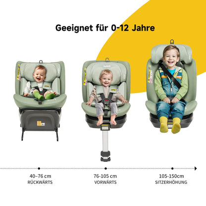 Jovikids i-Size Kindersitz Reboarder – 360° ISOFIX 40-150cm