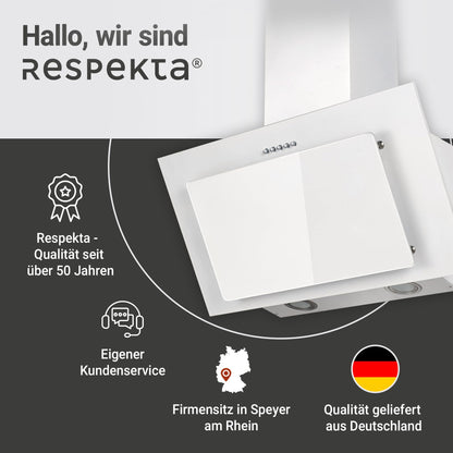 Respekta CH33060WB Dunstabzugshaube kopffrei - Weiss 60 cm