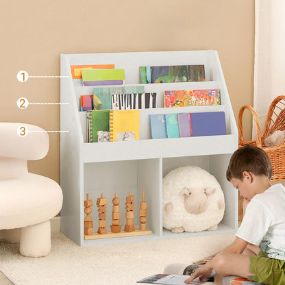 SoBuy KMB01-W Kinderzimmer Montessori Bücherregal Weiss