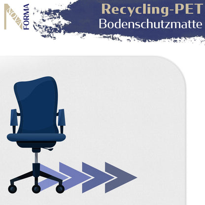 ECOMAT Bodenschutzmatte PET Transparent für Hartböden – 120x150 cm