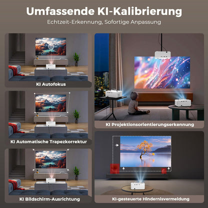 Lisowod L61Pro Mini Beamer 4K Heimkino mit Dolby Audio und WiFi 6