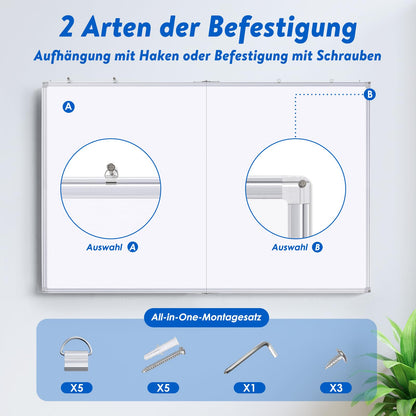 maxtek Whiteboard Magnettafel Trocken Abwischbar 150x100 cm