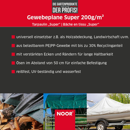 NOOR Abdeckplane SUPER Allzweckplane - Weiss 5x8m 200g/m²
