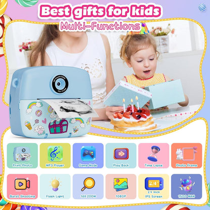 ASTGMI C10 Kinderkamera Sofortbildkamera mit Sofortdruck und 1080P