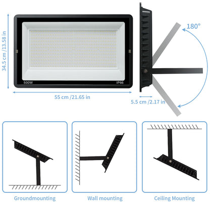 ProLux 500W LED Aussenstrahler Fluter - 6000K Kaltweiss