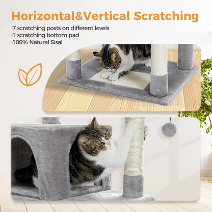 PAWZ Road Kratzbaum für Grosse Katzen, Stabil 184 cm – Grau