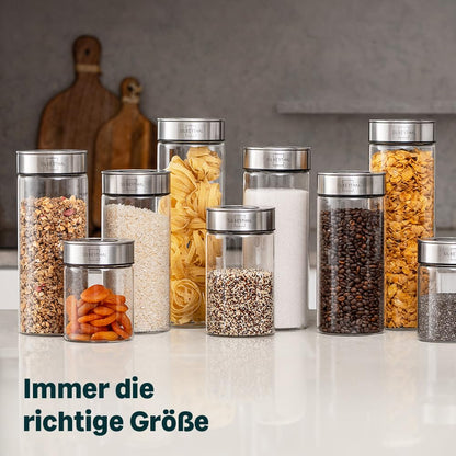 SILBERTHAL Vorratsglas Set mit Deckel – 4x Luftdicht Mottensicher