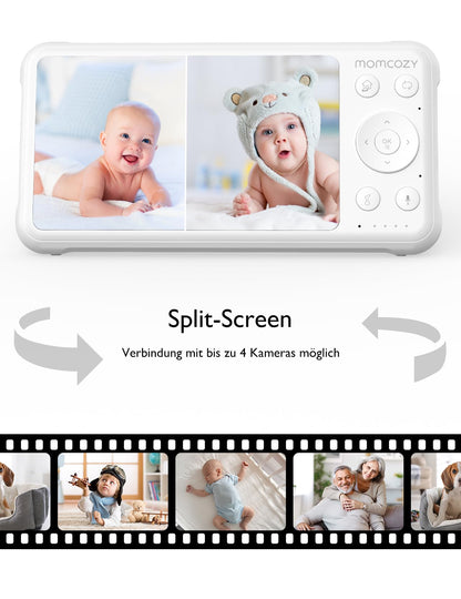 Momcozy Babyphone BM01 mit Kamera, 5 Zoll HD-Display, ohne WLAN