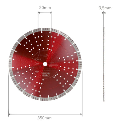 PRODIAMANT Turbo Diamant-Trennscheibe für Beton 350mm
