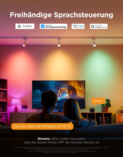 Govee H600C Smarte LED Glühbirne E14 RGBWW, dimmbar, 4er-Set