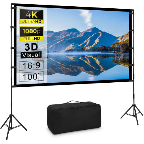 Universal Beamer Leinwand mit Stativ - 100 Zoll 16:9 HD