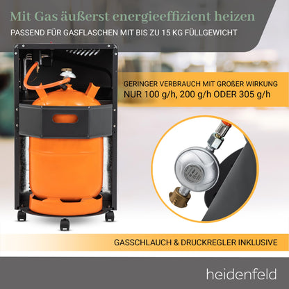 Heidenfeld Inferno GH100 Gasheizung für Innenräume - Schwarz