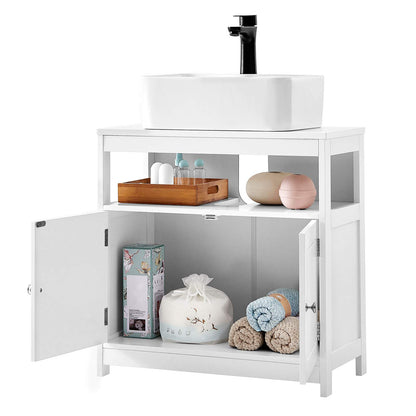 VASAGLE Waschbeckenunterschrank BBC301W01, Badezimmerschrank weiss