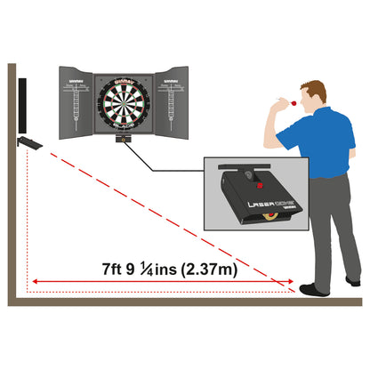WINMAU Hi-Tech Beam Dart Laser Oche 8510 für Wandmontage