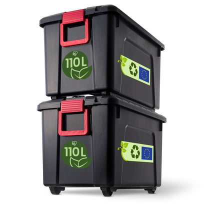 Iris Ohyama SIA-110 Kunststoff-Aufbewahrungsbox - 110l 2er-Set Schwarz