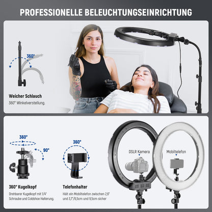 NEEWER 18" LED Ringleuchte mit Stativ – Dimmbar