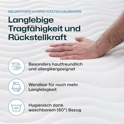 RAVENSBERGER Softwelle Kaltschaummatratze – 140x200 H1/H2