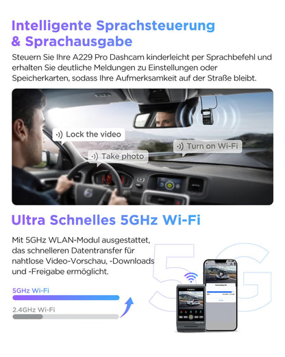 VIOFO A229 Pro Dashcam - 1-Kanal 4K STARVIS 2 HDR