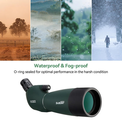 Svbony SV28 Spektiv 25-75x70 mit Stativ – Abgewinkelt