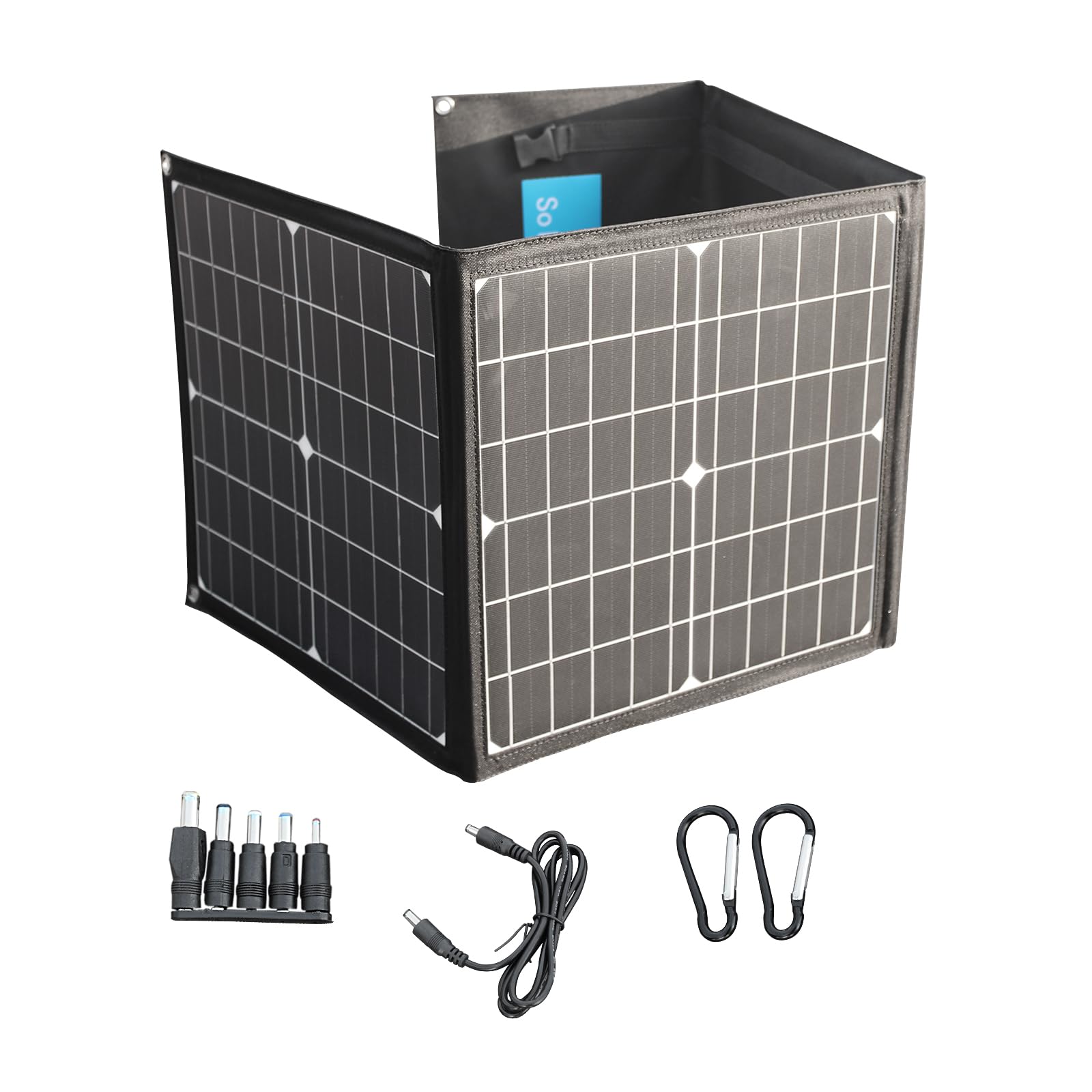 SolarMax 60W Faltbares Solarladegerät – Camping & Outdoor. Kompaktes Faltpanel lädt tragbare Geräte via Solarstrom.