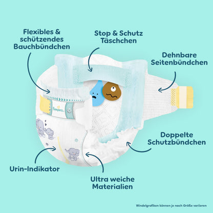 Pampers Premium Protection Windeln Grösse 4, 9–14 kg, 186 Stück