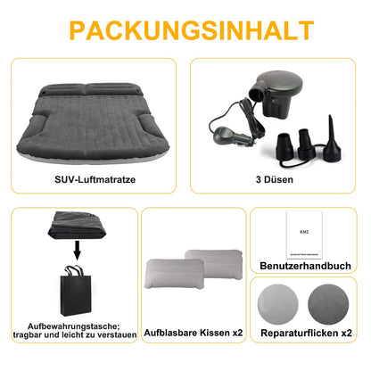 KMZ Auto Luftmatratze Autobett – Rückbank Kofferraum Dunkelgrau