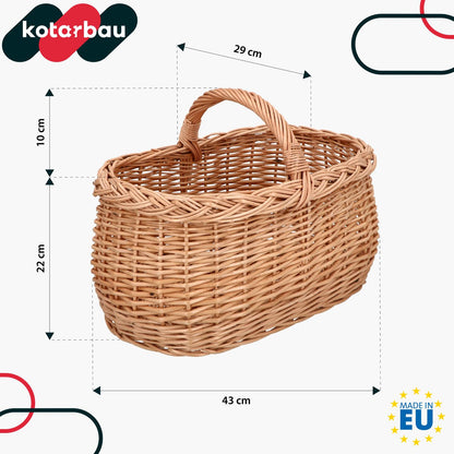 KOTARBAU Henkelkorb aus Weidengeflecht – Einkaufskorb natur