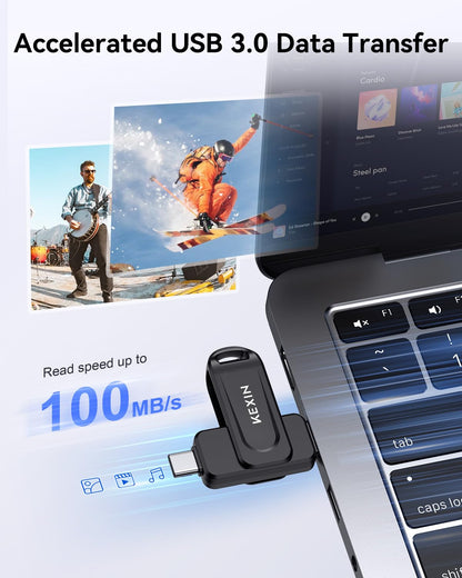 KEXIN USB C Stick 512GB USB 3.0 OTG Dual Type-C & USB-A Speicherstick