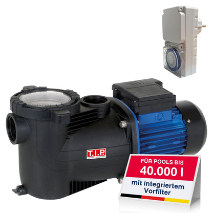 T.I.P. SPP 600 FT Poolpumpe mit Timer, 13.000 l/h, selbstansaugend