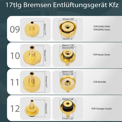 XSTARYE Auto Bremsenentlüftungsadapter Set - 17-tlg