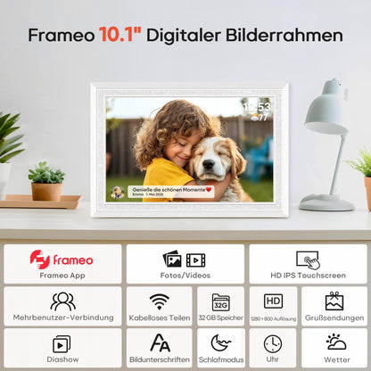 Frameo WLAN Digitaler Bilderrahmen 10,1 Zoll Touchscreen