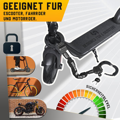 AMZLOCK E-Scooter Schloss AMZ001, 8 mm Kettenschloss, 75 cm